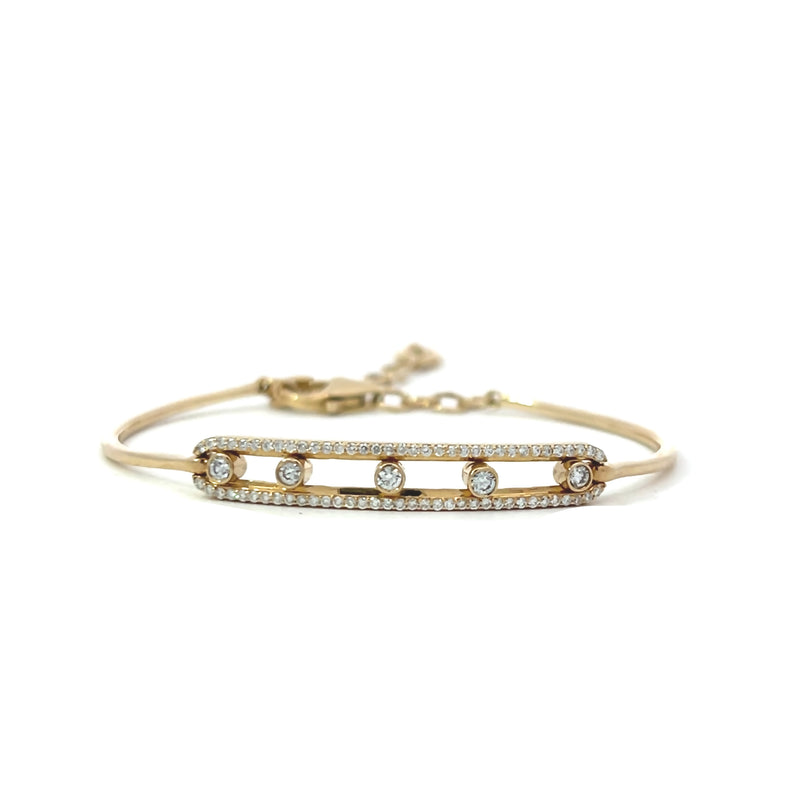 Floating diamond bar bracelet