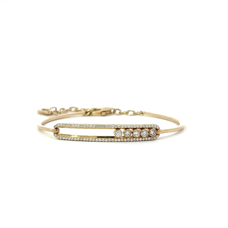 Floating diamond bar bracelet