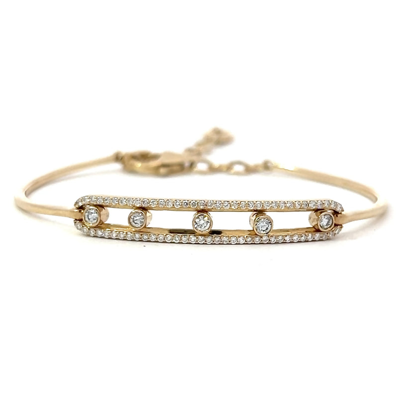 Floating diamond bar bracelet