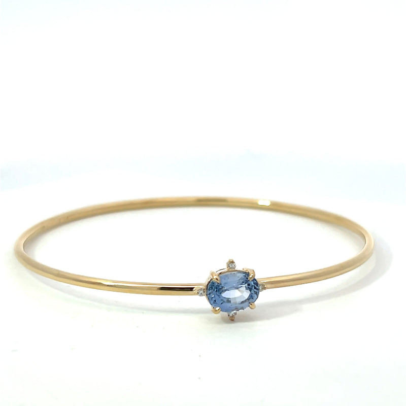 Sapphire and diamond accent bangle