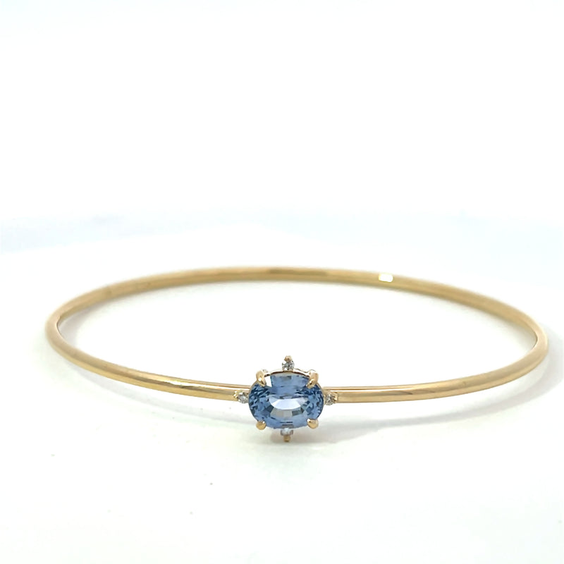 Sapphire and diamond accent bangle