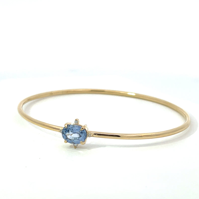 Sapphire and diamond accent bangle