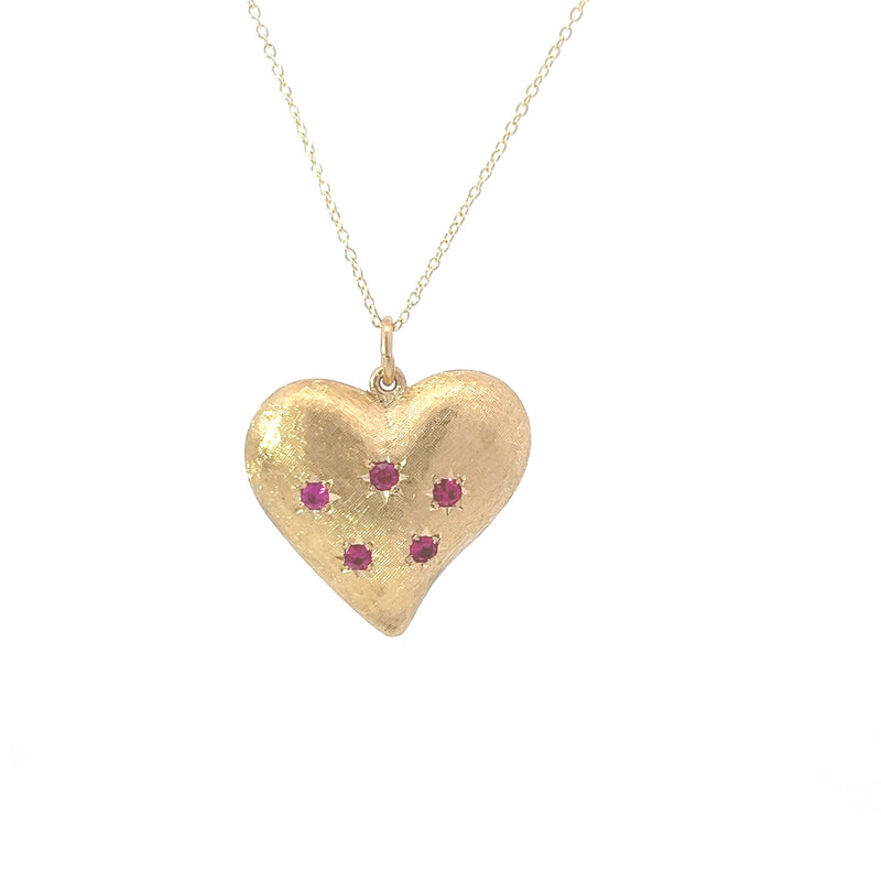 Vintage Puffed Heart Pendant