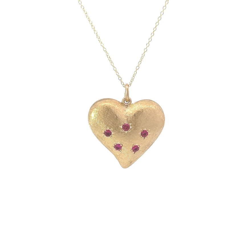 Vintage Puffed Heart Pendant