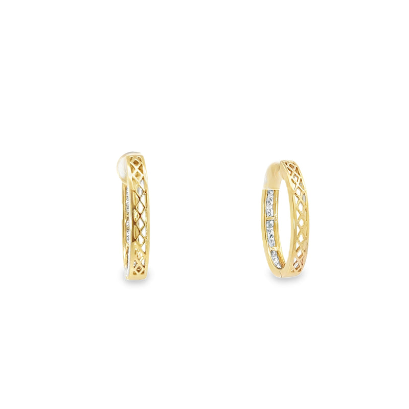 Diamond Oval Hoop Earrings