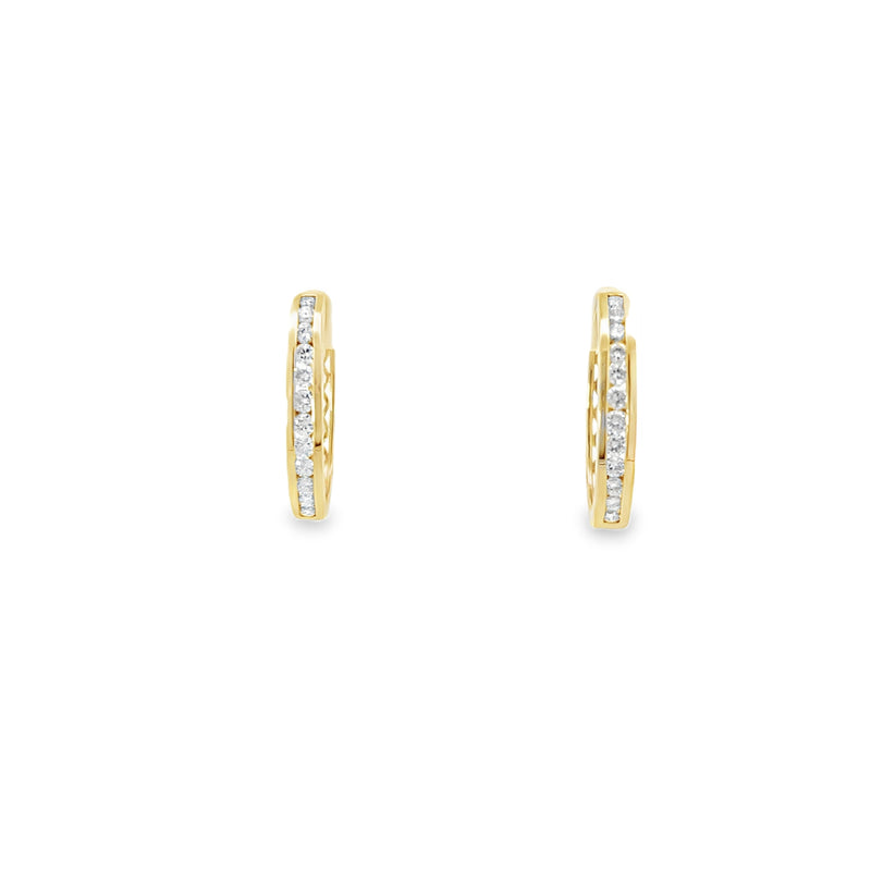 Diamond Oval Hoop Earrings