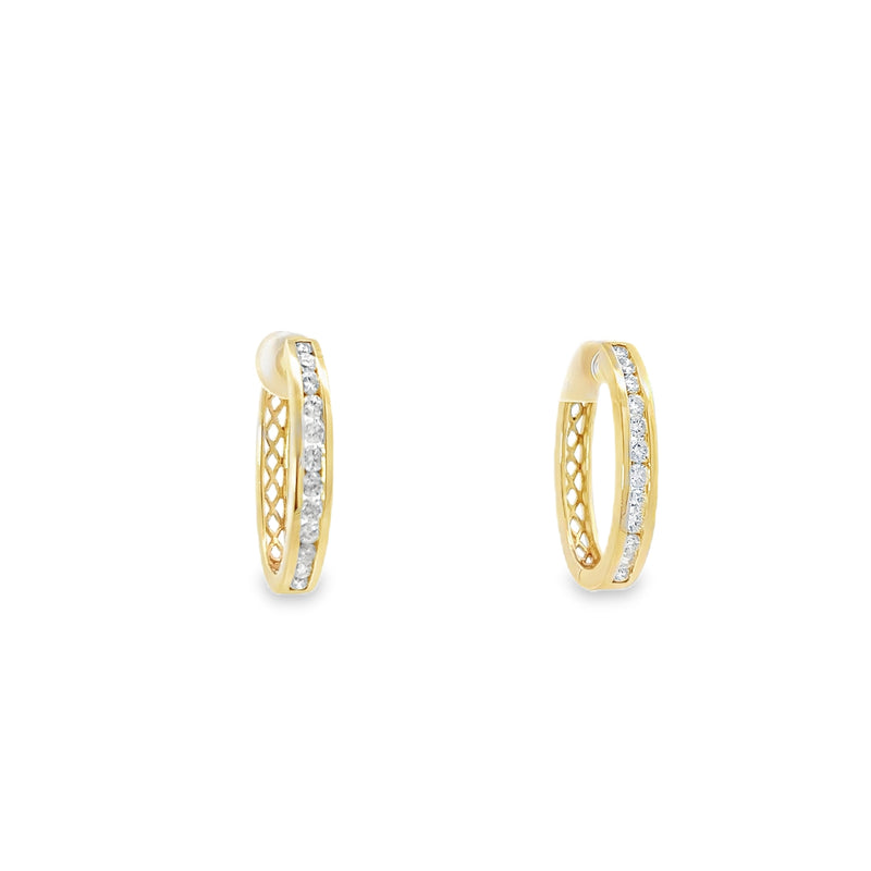 Diamond Oval Hoop Earrings