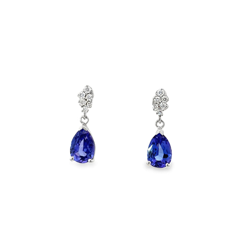 Tanzanite and Diamond Drop Earrings