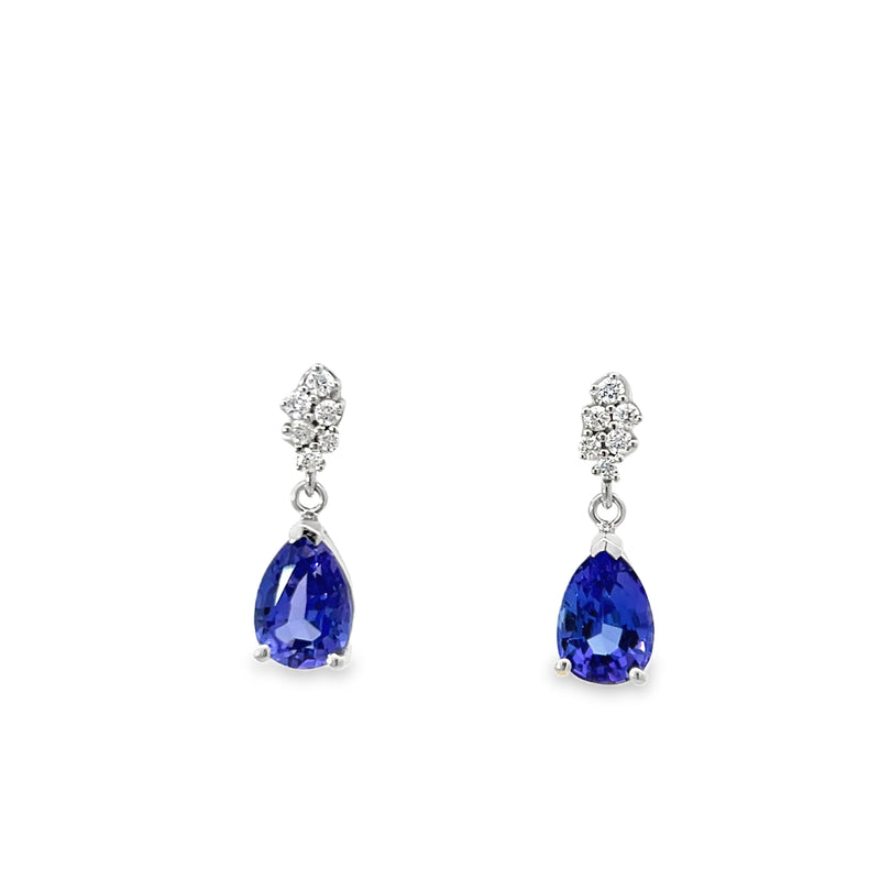 Tanzanite and Diamond Drop Earrings