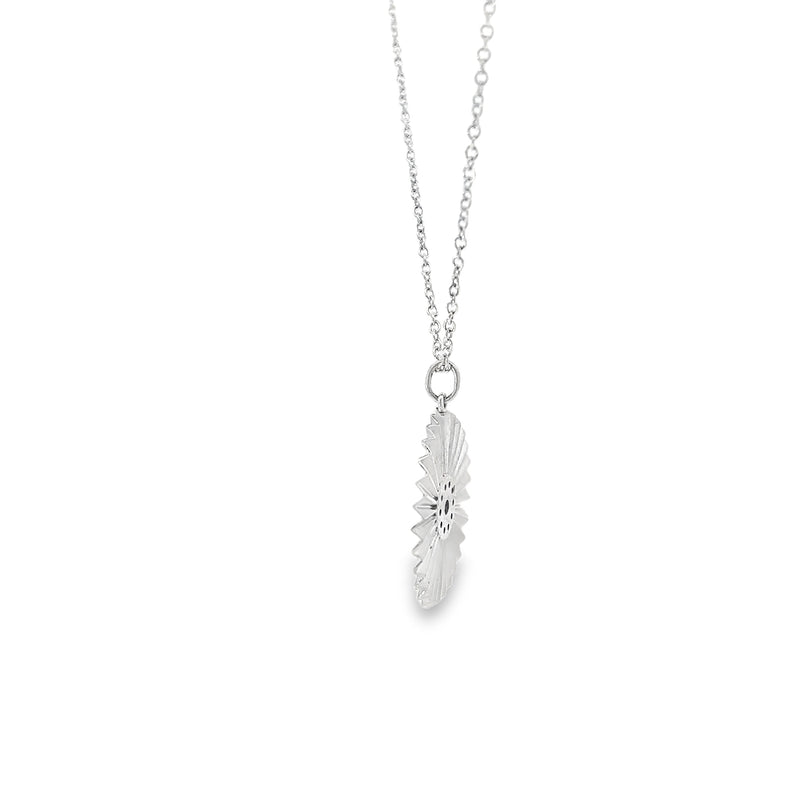 Sapphire and Diamond Halo Sunburst Necklace