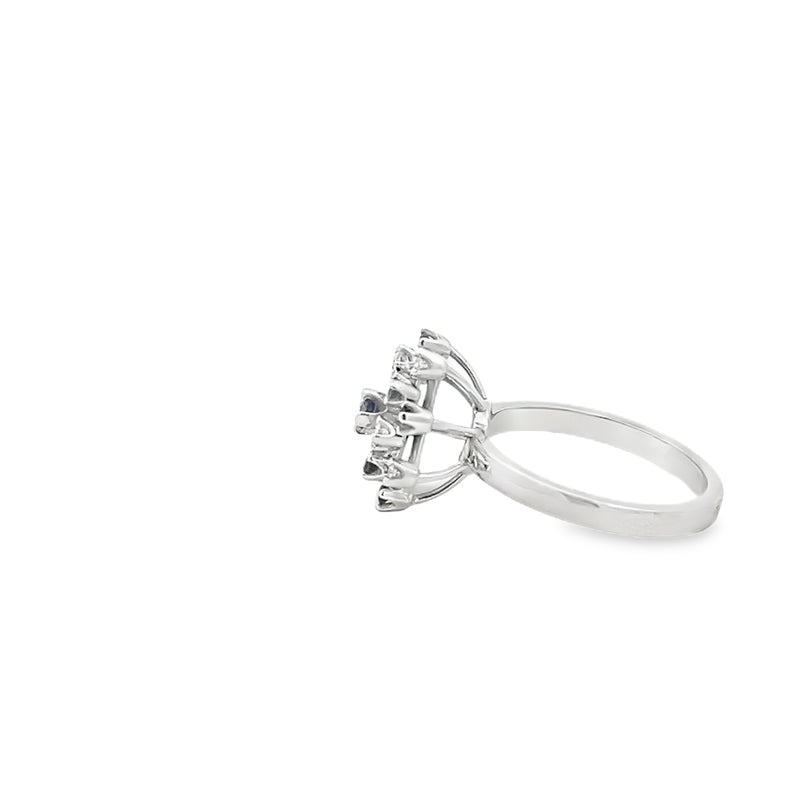 Sapphire and Diamond Cluster Ring