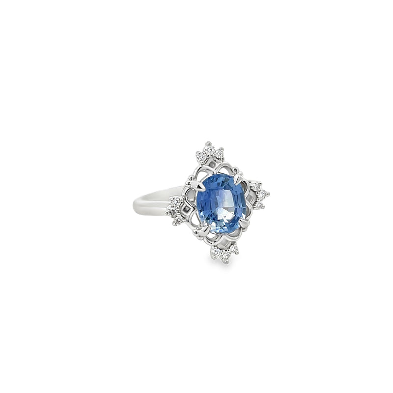 Vintage Style Sapphire and Diamond Accent Ring