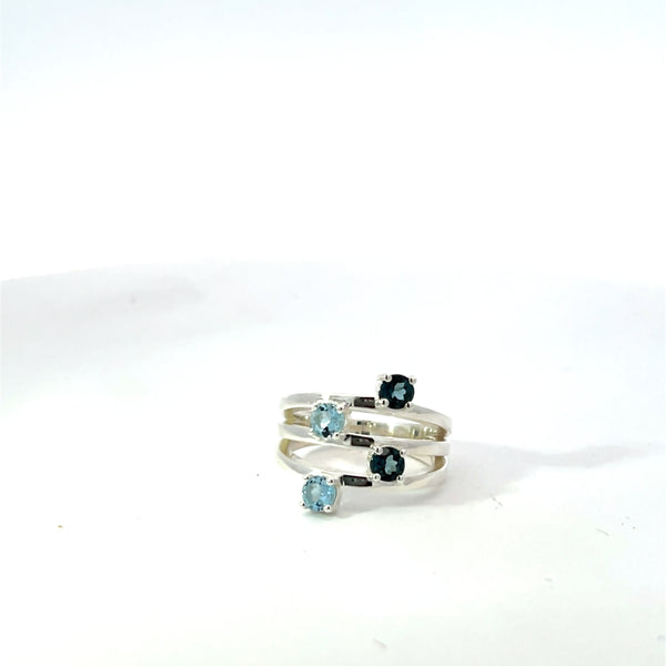 London Blue Topaz and Aquamarine Multistone Ring