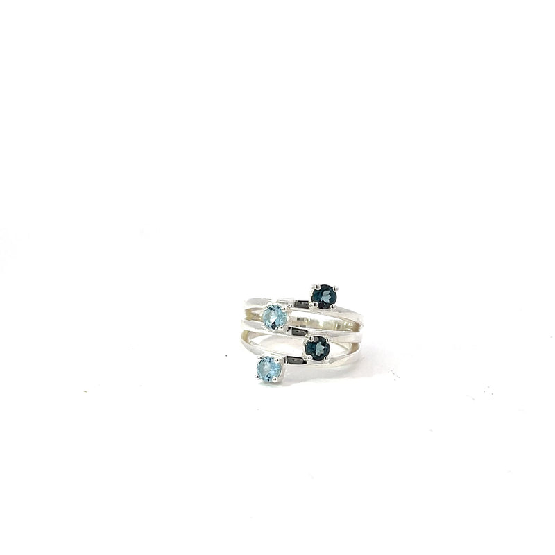 London Blue Topaz and Aquamarine Multistone Ring