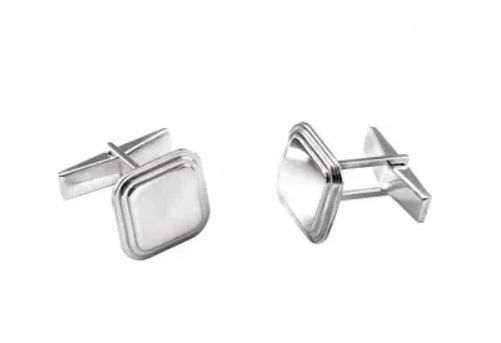 Engravable Sterling Silver Square Cufflinks