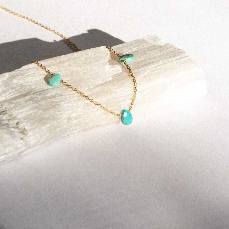 Trio Pear Shape Turquoise Necklace