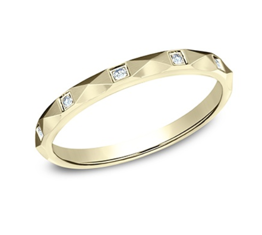 Petite Pyramid Diamond Band in 14K yellow gold - available on special order