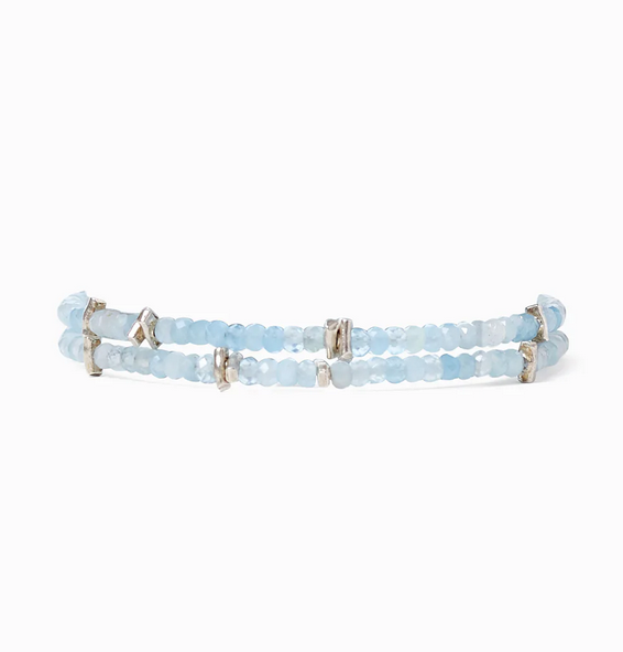 Aquamarine Silver Element Naked Wrap Bracelet