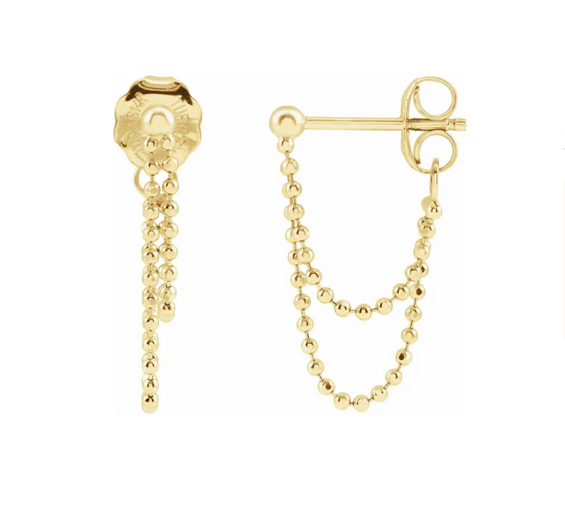 Gold Bead Chain Earrings - available on special order