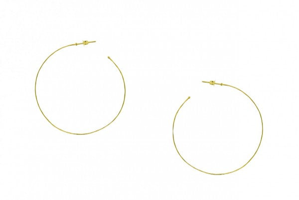 Yellow Gold Hammered Hoop Earrings - available on special order