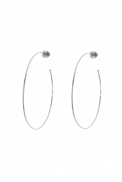 White Gold Hammered Hoop Earrings - available on special order