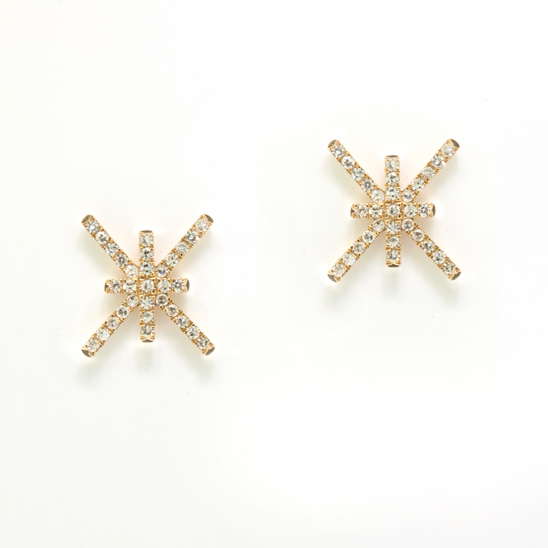 Criss Cross Diamond Earrings - available on special order