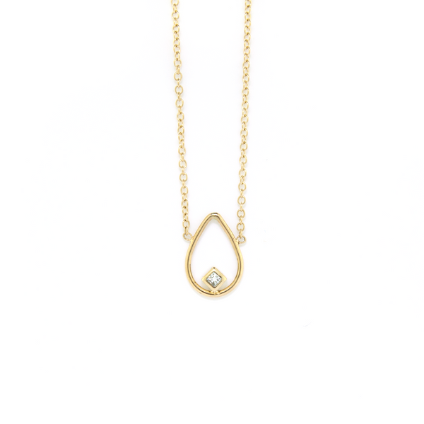 Open Pear Diamond Necklace