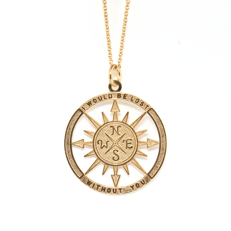 Compass "I Would Be Lost Without You" Necklace