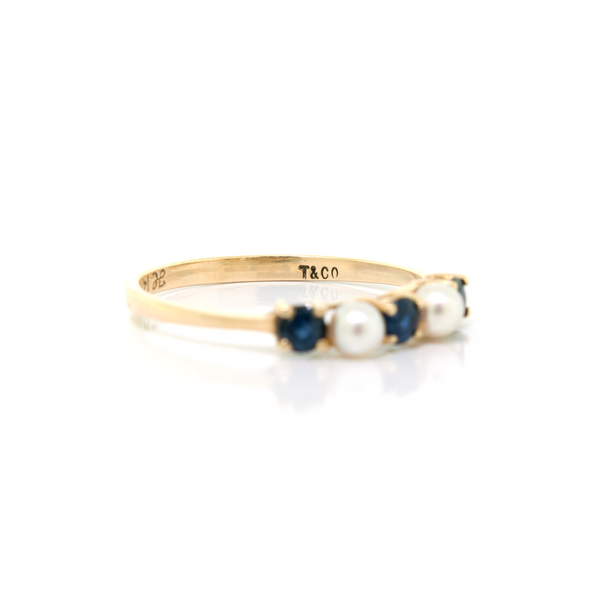 Tiffany & Co Pearl & Sapphire Ring
