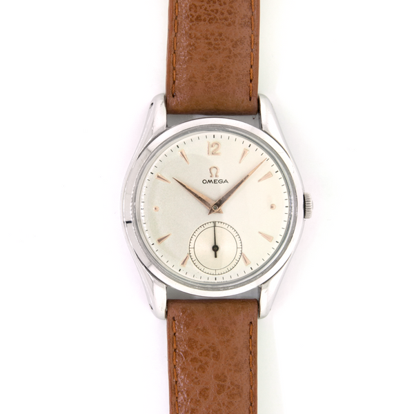 Omega - Stainless Steel Leather Strap Watch