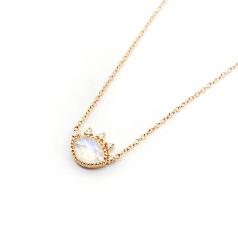 Moonstone and Diamond Necklace - available on special order
