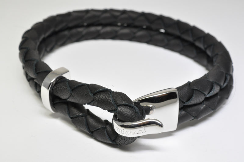 Beacon Leather Sterling Silver Bracelet