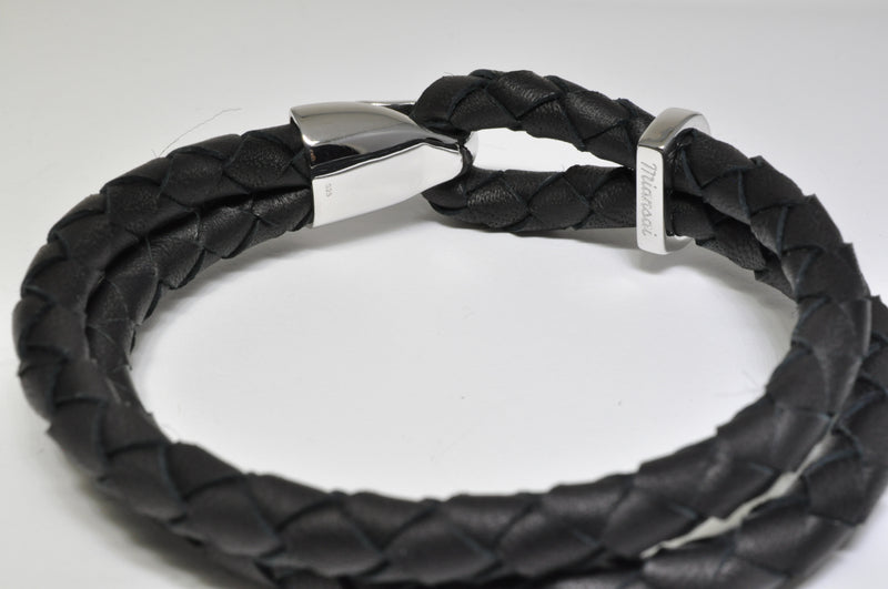Beacon Leather Sterling Silver Bracelet