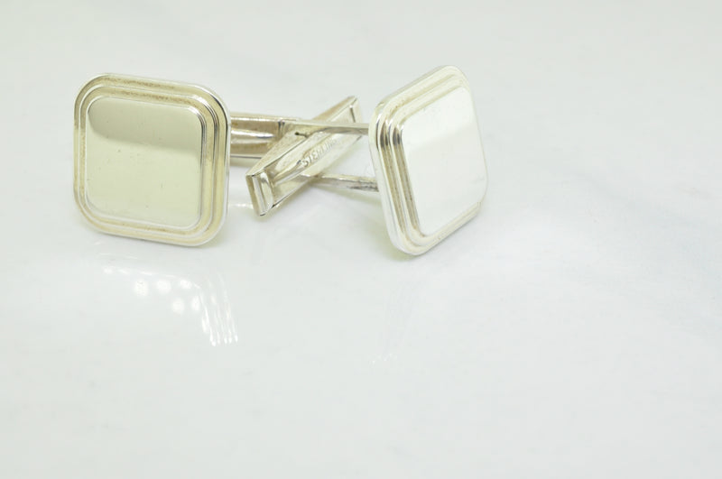Engravable Sterling Silver Square Cufflinks - available on special order