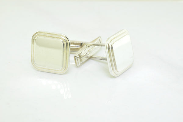 Engravable Sterling Silver Square Cufflinks - available on special order