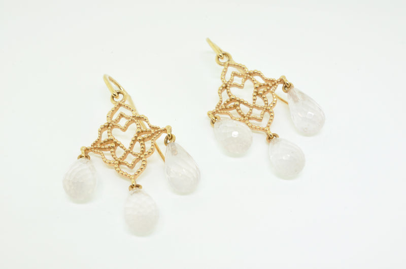 Rose Quartz Chandelier Drop Earrings - available on special order