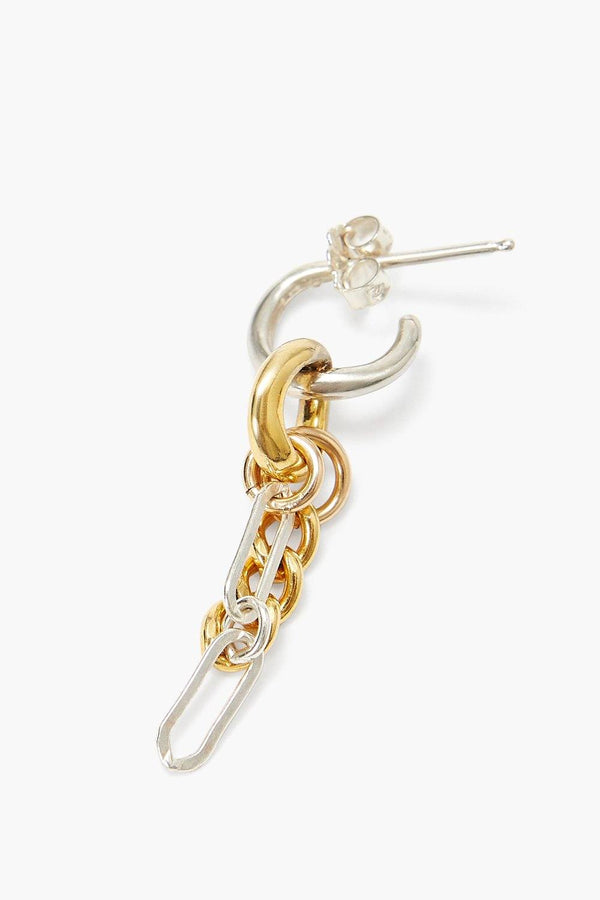 Silver and Gold Cable Chain Earrings