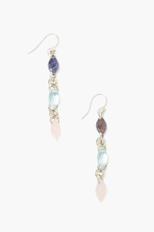Iolite Mix Puff Marquise Earrings