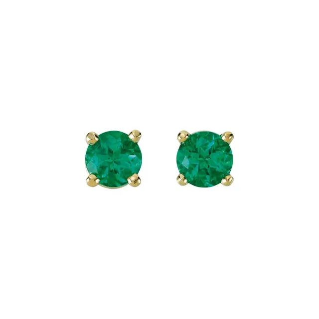 Lab-Grown Emerald Stud Earrings - made to order
