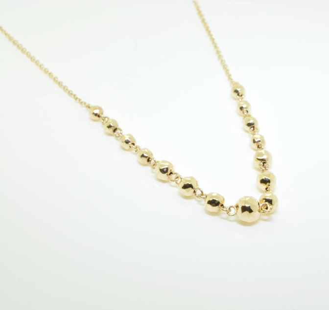 Faceted Gold Bead Necklace