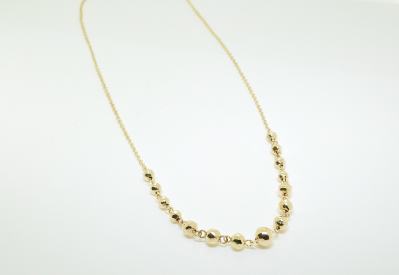 Faceted Gold Bead Necklace