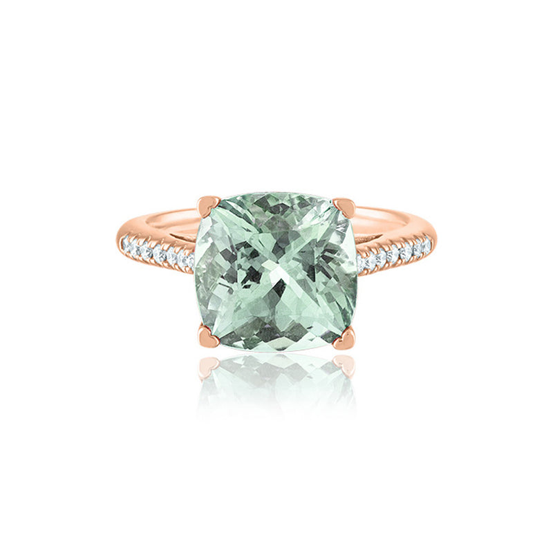 Prasiolite Diamond Ring - available on special order