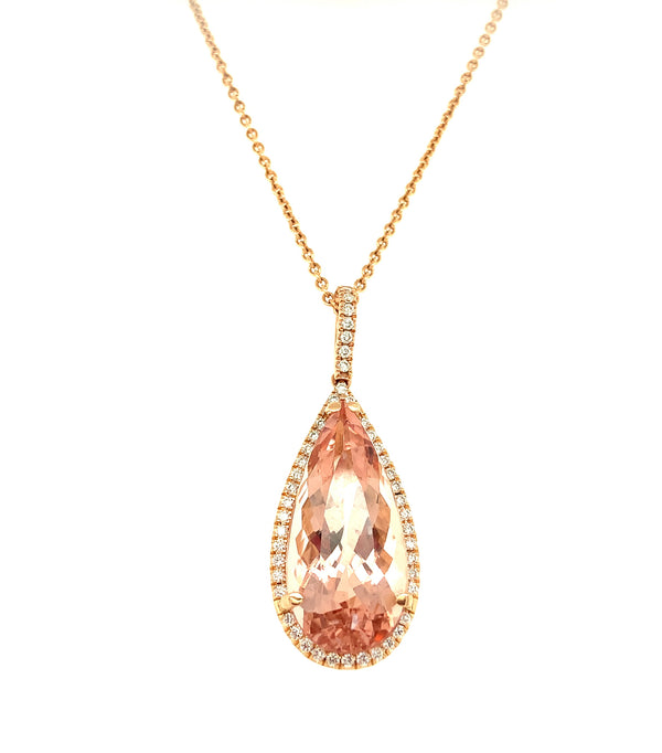 Morganite and Diamond Pendant Necklace - available on special order