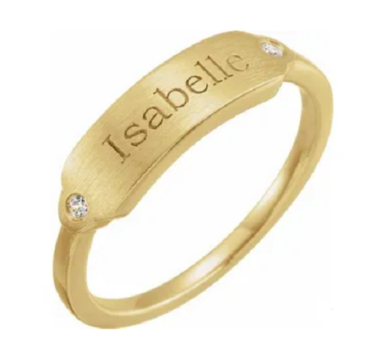 Gold Signet Ring with Diamonds - available on special order