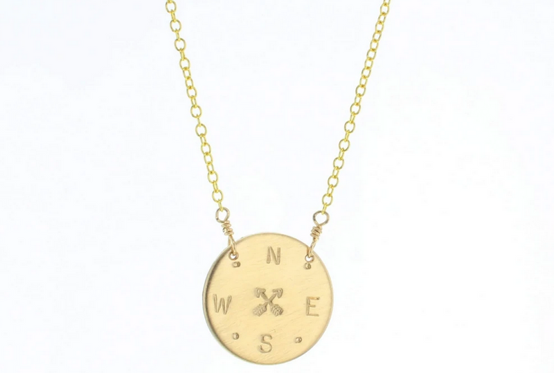 Gold-filled Compass Disc Necklace - available on special order