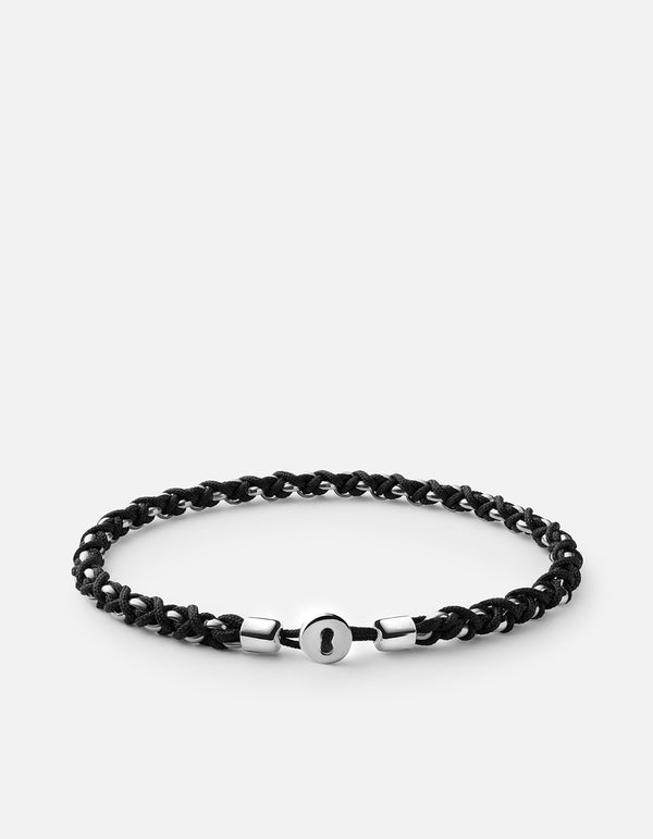 Nexus Chain Sterling Silver Black Bracelet