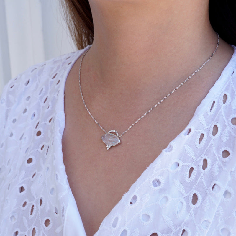 Gilalite Quartz Diamond Necklace