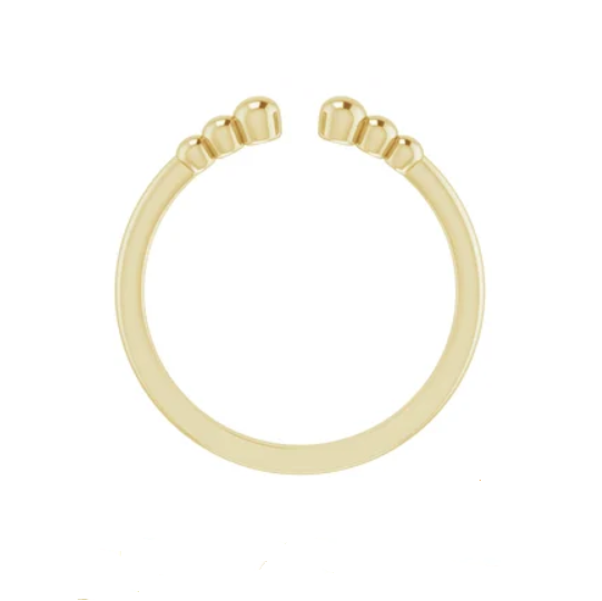 Gold Beaded Negative Space Ring - available on special order