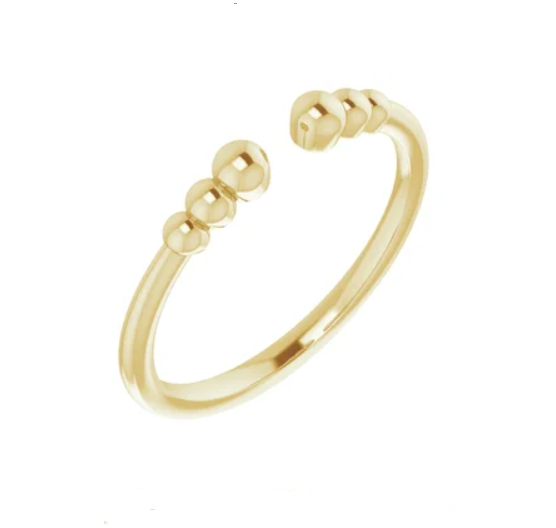 Gold Beaded Negative Space Ring - available on special order