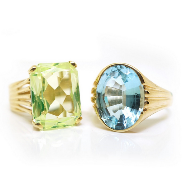 Synthetic Mint Green Spinel Cocktail Ring